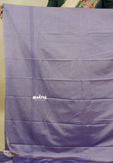 Dualshade Lavender  - Ahimsa - 100 count Pure mercerized silk cotton border with temple and mango border